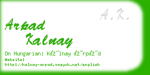 arpad kalnay business card